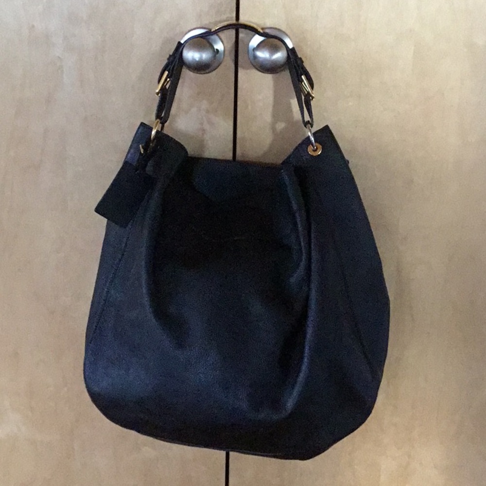 Ralph Lauren Collection Black slouchy leather purse bag Made in Italy